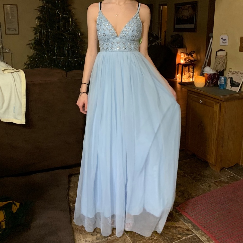 Baby blue prom dress!!